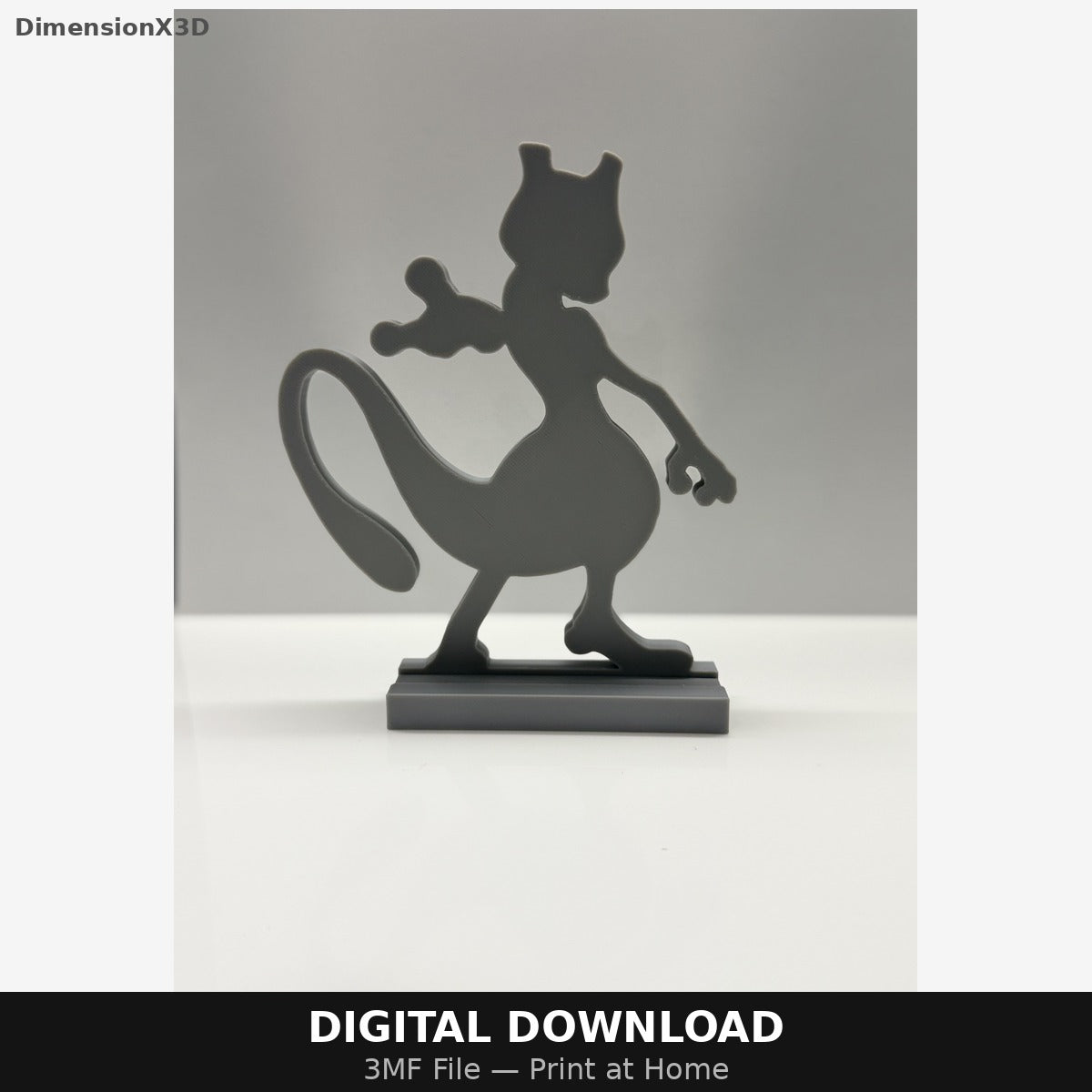 Mewtwo card stand — 3MF file (digital download)